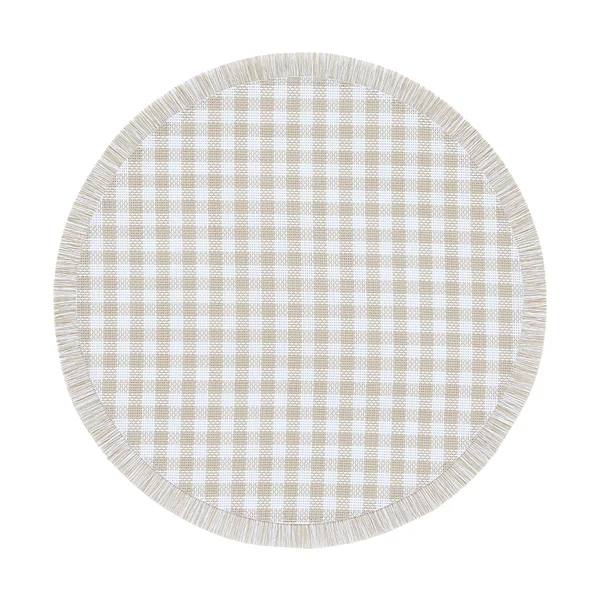 Jogo Americano Redondo Trama Vichy Taupe - 38cm