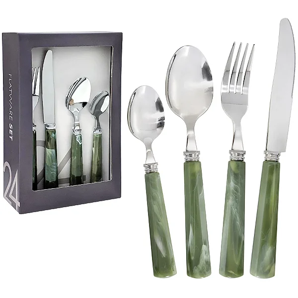 Faqueiro com 24 Peças Inox Green