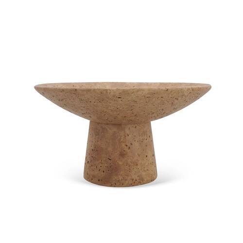 Centro de Mesa Estilo Travertino Bege - 20,5cm x 10cm