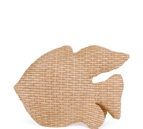 Escultura Peixe em Polirresina Estilo Rattan M - 24cm x 21cm