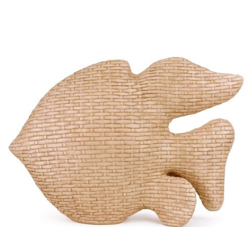 Escultura Peixe em Polirresina Estilo Rattan G - 30cm x 24cm