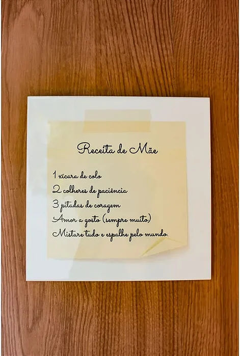 Azulejo Decorativo Receita de Mãe - 10cm x 15cm