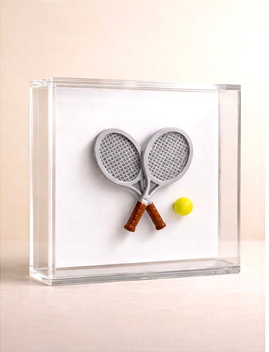 Quadro Acrilico Raquete de Tenis - 20cm x 20cm