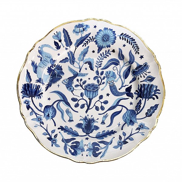 Prato Raso Over Blu Azul Bitossi - 26,5cm