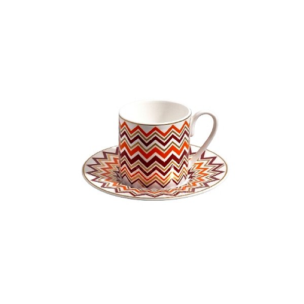 Conjunto com 2 Xícaras e 2 Pires Café Zig Zag Iconic Missoni - 100ml