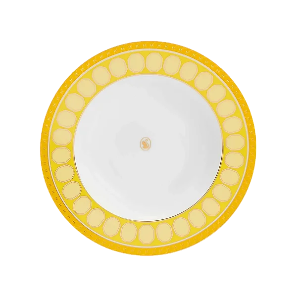 Prato Massa Fundo Swarovski Signum Amarelo - Rosenthal 24cm