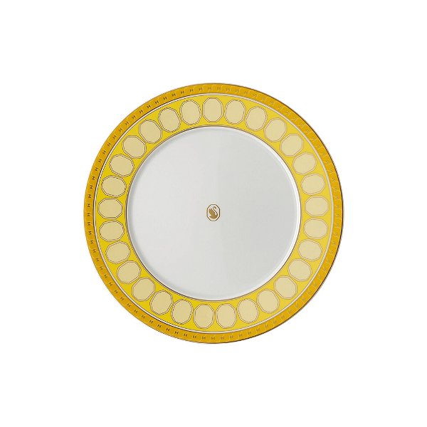 Prato Sobremesa Swarovski Signum Amarelo - Rosenthal 23cm