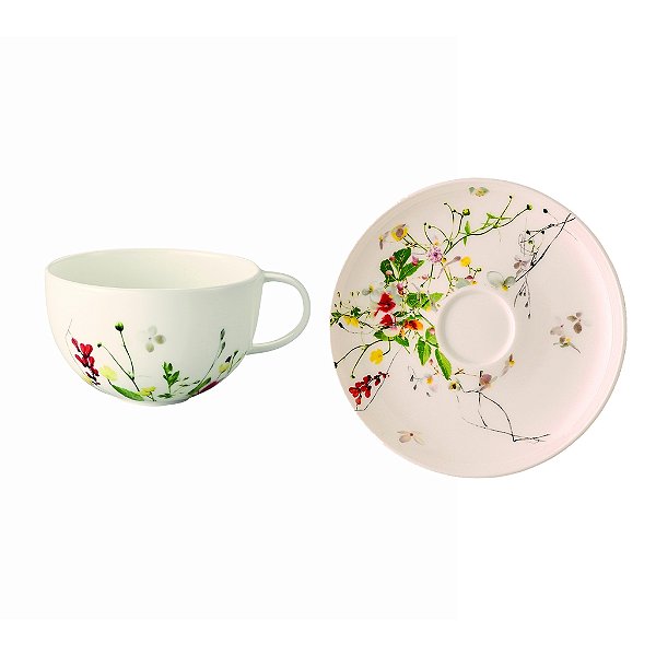 Xicara Chá com Pires Fleur Sauvage Rosenthal - 250ml