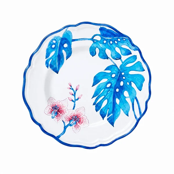 Prato Sobremesa Orquídea Brasileira Azul 21cm - Marcelo Antunes & Les Ottomans