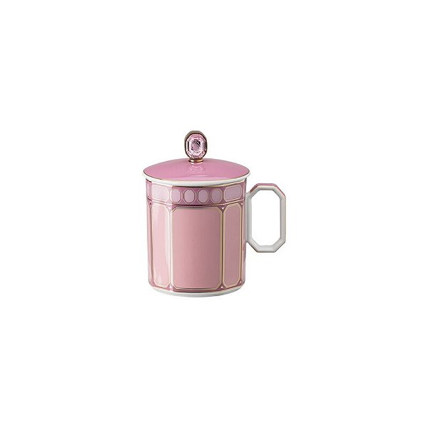 Caneca com Tampa Swarovski Signum Rosa - Rosenthal - 390ml