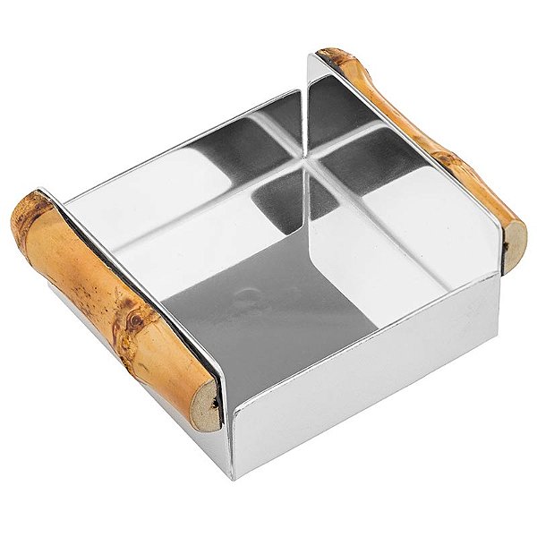 Porta Adoçante em Prata e Bambu - Shefield Plate
