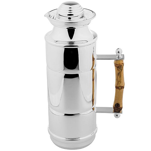 Garrafa Térmica de Prata com Bambu 500ml - Shefield Plate