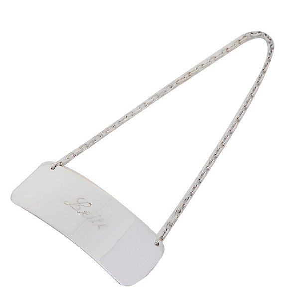 Placa com Corrente em Prata Leite - Shefield Plate
