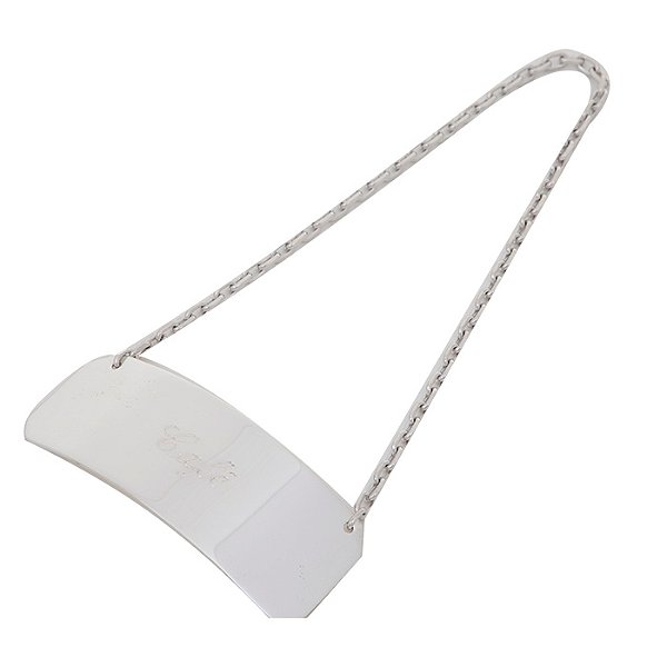 Placa com Corrente em Prata Café - Shefield Plate