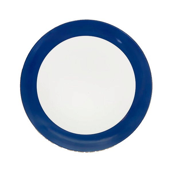 Prato Raso Porcelana Paint Marinho 28cm - Mameg