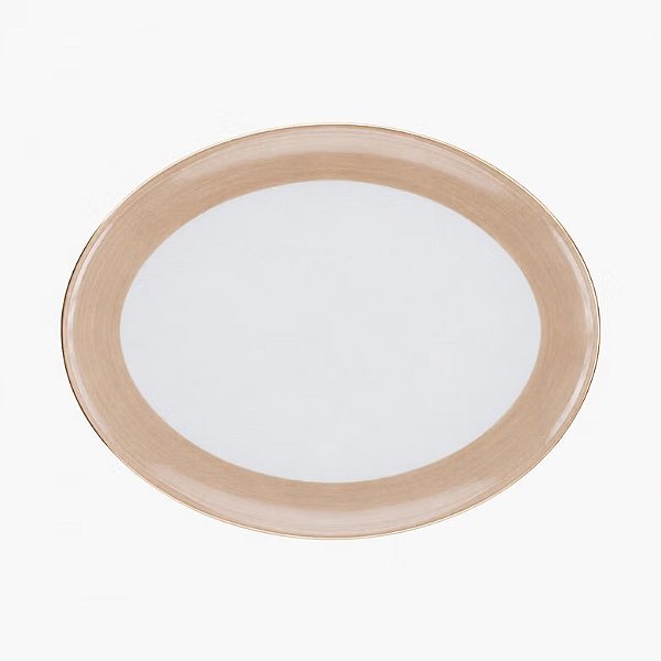 Travessa Paint Porcelana Bege M 32cm x 25cm - Mameg