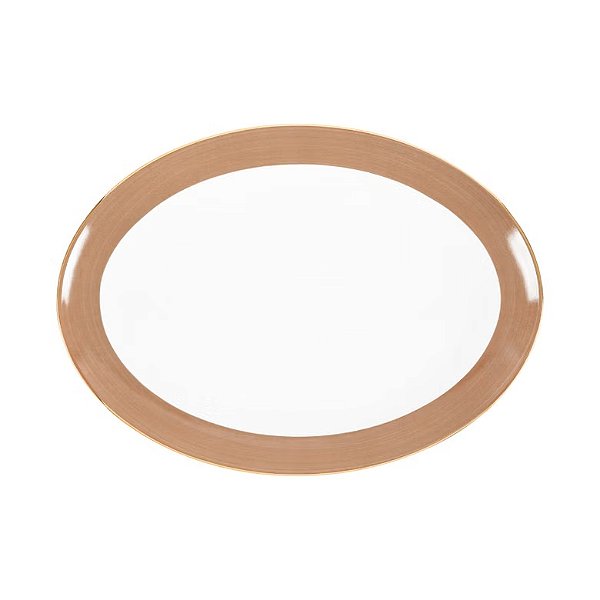 Travessa Paint Porcelana Bege G 40cm x 29cm - Mameg