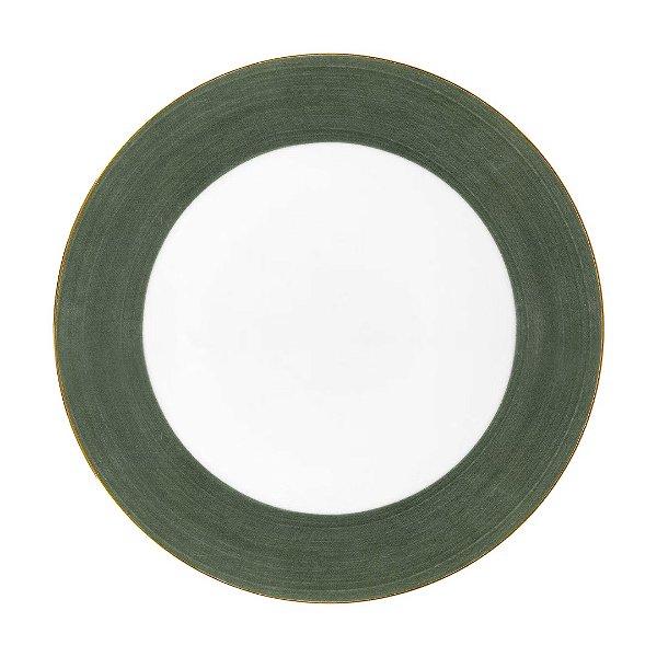 Prato Sobremesa Porcelana Paint Verde Escuro 21cm - Mameg