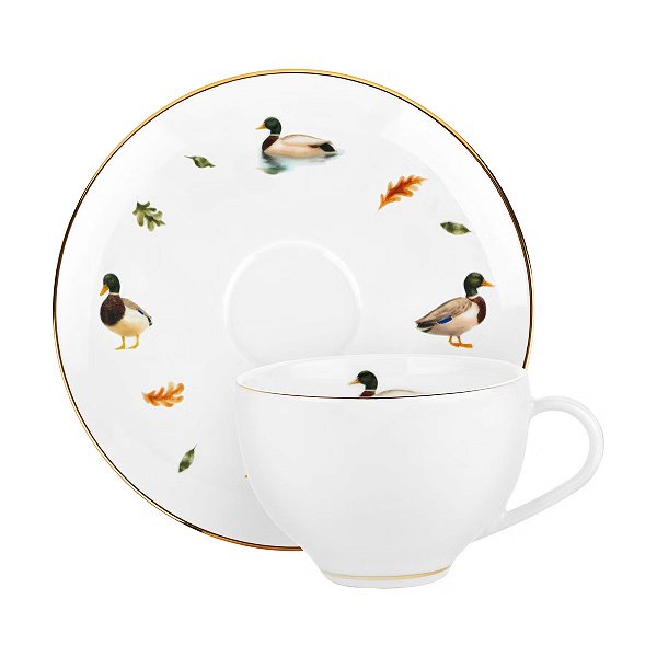 Xicara de Chá com Pires Mallard 250ml - Mameg