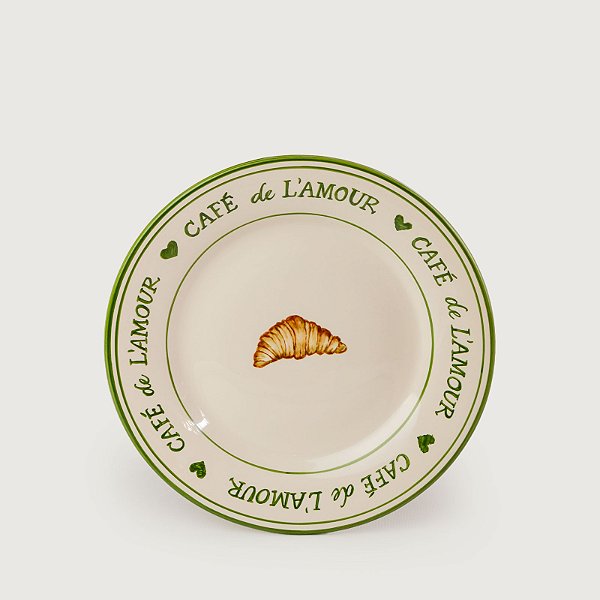 Prato de Sobremesa Café de L'Amour Croissant - 20cm