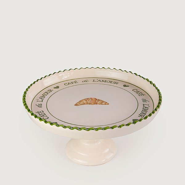 Prato para Bolo Café de L'amour Croissant - 26cm x 11cm