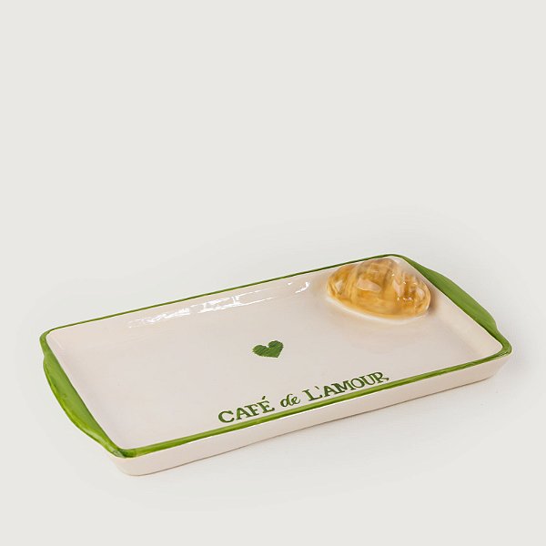 Travessa Retangular Café de L'amour Croissant M - 25cm x 13cm