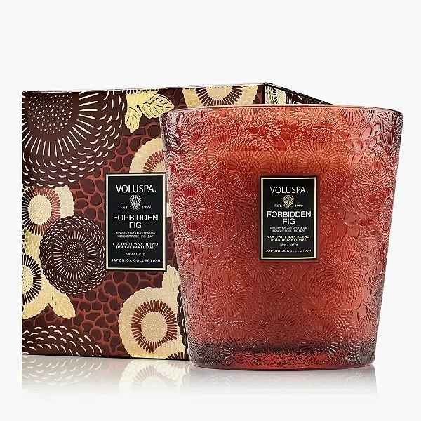 Vela Vaso Pedestal 3 Pavios +80h Forbidden Fig - Voluspa