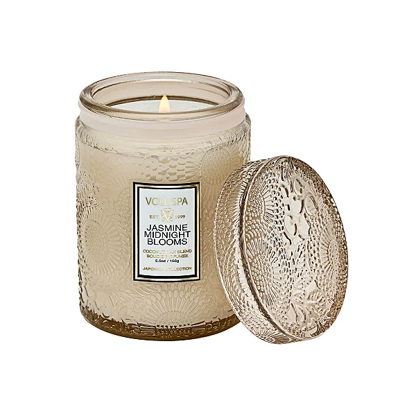 Mini Vela Pote de Vidro Relevo Jasmine Midnight Blooms 50h - Voluspa