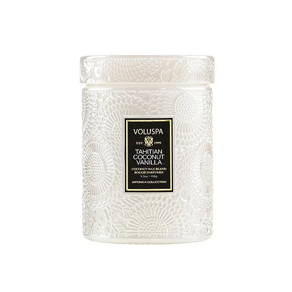 Mini Vela Pote de Vidro Relevo Tahitian Coconut Vanilla 50h - Voluspa