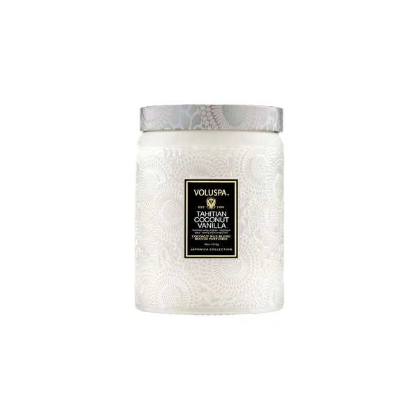 Vela Pote de Vidro G Relevo Tahitian Coconut Vanilla 100h - Voluspa