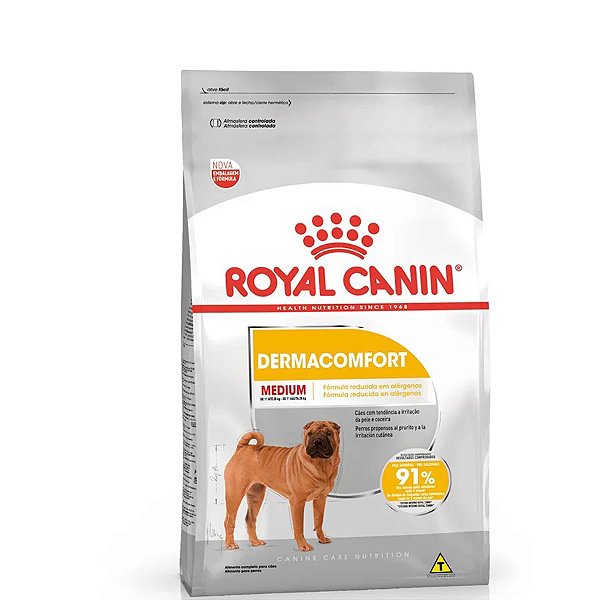 Ração Royal Canin Medium Dermacomfort para Cães Adultos e Senior de Porte Médio