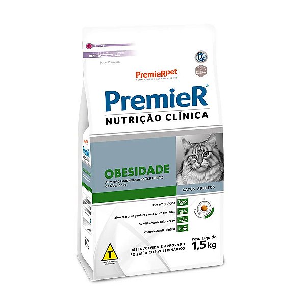 Ração Premier Nutrição Clínica Obesidade para Gatos Adultos