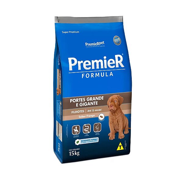 Ração Premier Fórmula para Cães Filhotes de Raças Grandes e Gigantes Sabor Frango - 15kg