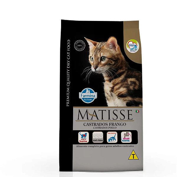 Ração Farmina Matisse Gatos Adultos Castrados Frango