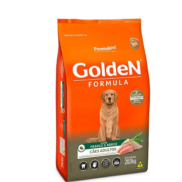 Ração Golden Fórmula para Cães Adultos Sabor Frango e Arroz