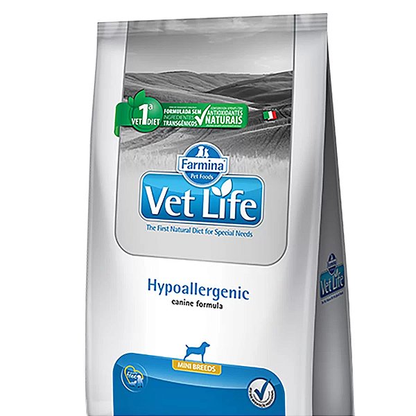 Ração Vet Life Hipoalergênica Mini para Cães Adultos de Pequeno Porte