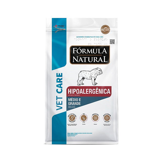Ração Fórmula Natural Vet Care Hipoalergênica para Cães de Porte Médio e Grande com Hipersensibilidade Alimentar