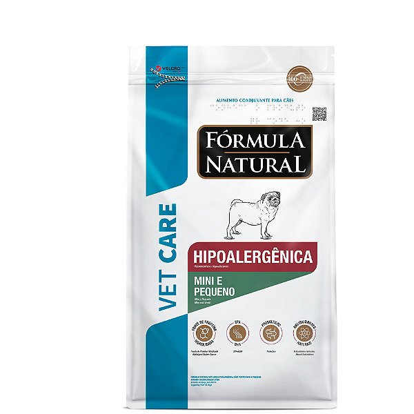 Ração Fórmula Natural Vet Care Hipoalergênica para Cães de Porte Mini e Pequeno com Hipersensibilidade Alimentar