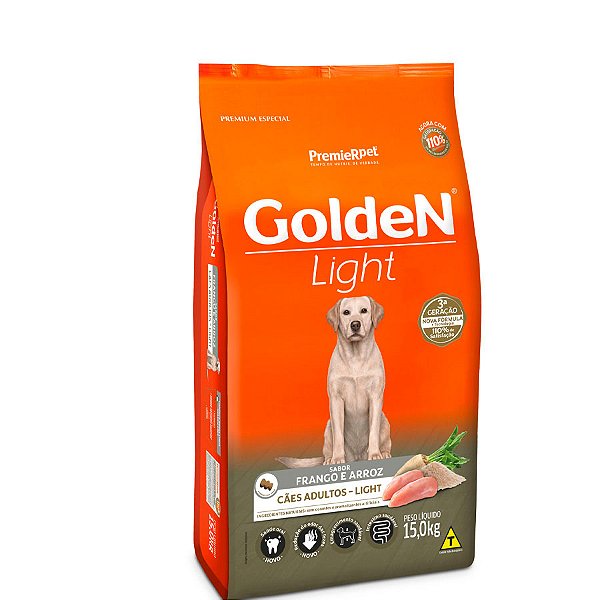 Ração Golden Fórmula Light para Cães Adultos - 15kg