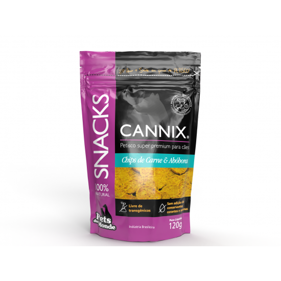 Snacks Cannix Chips de Carne com Abóbora e Batata Doce para Cães - 130g