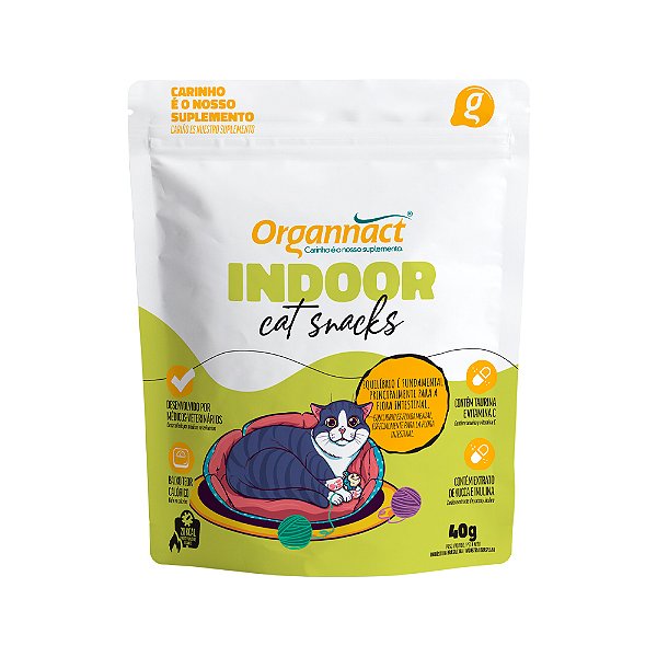 Suplemento Organnact Indoor Cat Snacks para Gatos 40 g