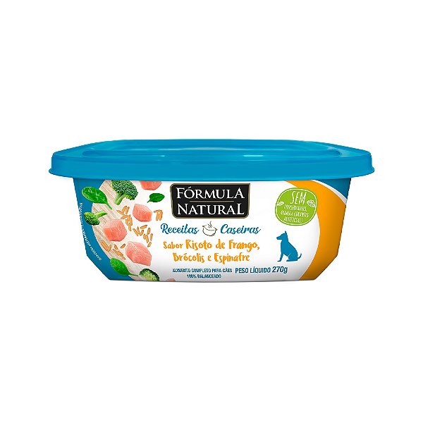 Ração Úmida Fórmula Natural Receitas Caseiras para Cães Adultos Sabor Risoto de Frango, Brócolis e Espinafre 270g