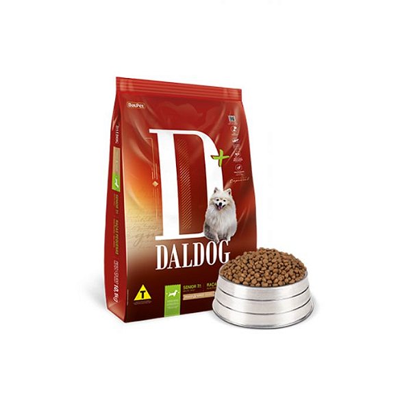 Ração Daldog Sabor Frango com Arroz para Cães Sênior de Raças Pequenas