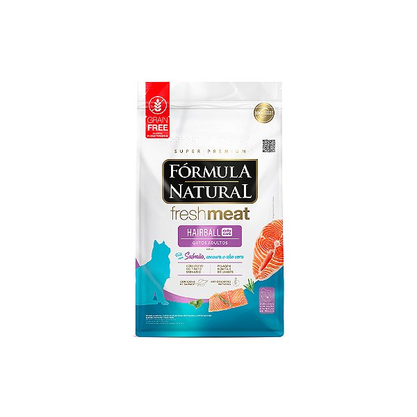 Ração Fórmula Natural FreshMeat Hairball para Gatos Adultos Sabor Salmão