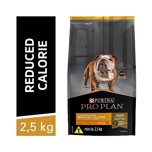 Ração Nestlé Purina Pro Plan Reduced Calorie para Cães Adultos de Raças Médias e Grandes Sabor Frango