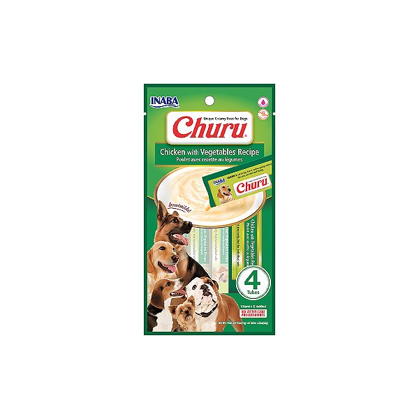Petisco Purê Churu Dog Sabor Frango e Vegetais para Cães 56g