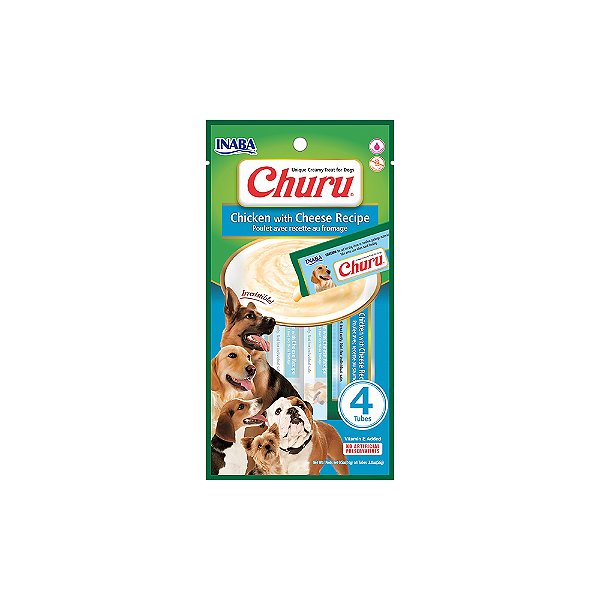Purê Churu Dog Sabor Frango com Queijo para Cães 56g