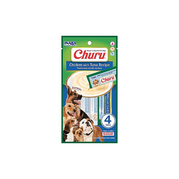 Petisco Purê Churu Dog Sabor Atum para Cães 56 g
