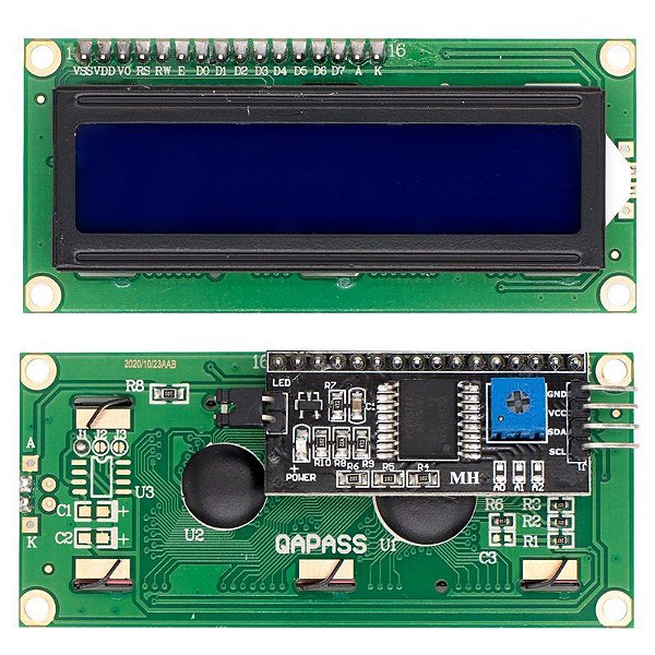 Display LCD 16x2 (Azul) com Módulo Adaptador I2C