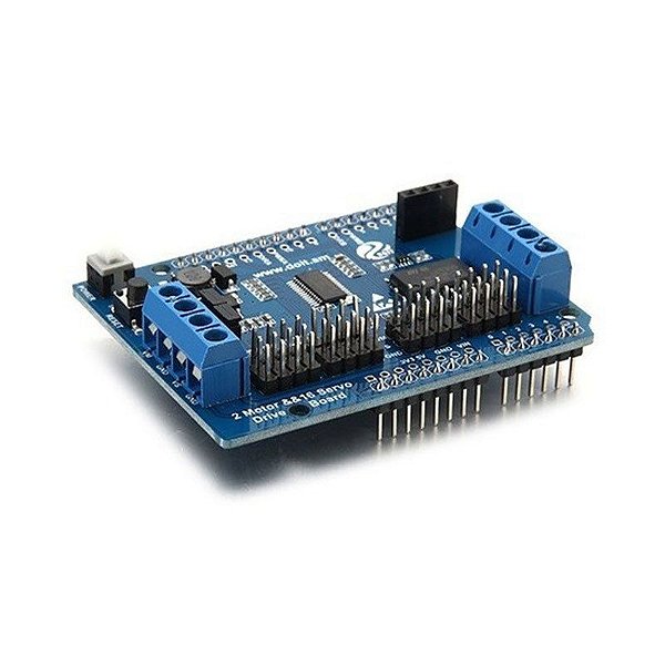 Motor Shield L293D Arduino - Driver Ponte H para 2 Motores DC + 16 Servos